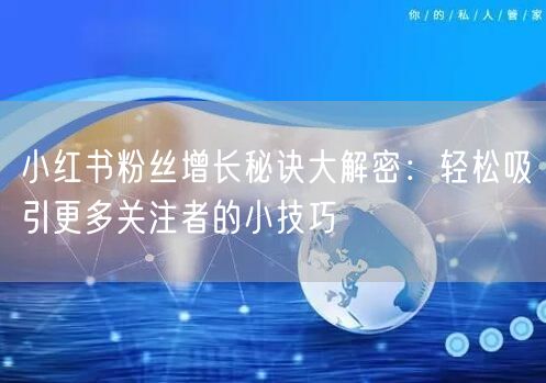 小红书粉丝增长秘诀大解密：轻松吸引更多关注者的小技巧